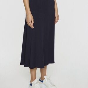 BLEUSALT  Navy Midi A-line Skirt- Size 1